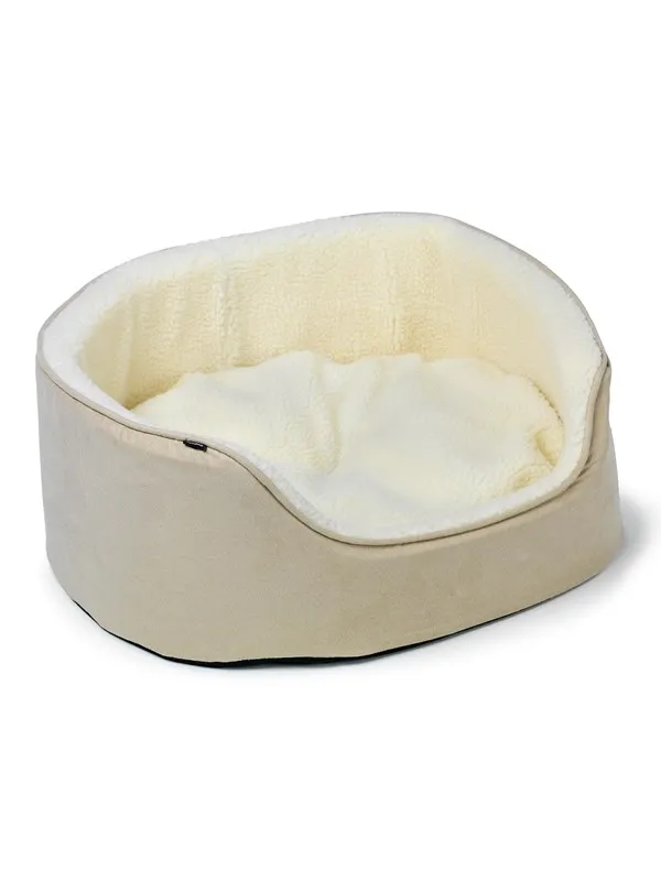 Dogman Pet Bed Sherpa High Rim Beige Small 50x43x21cm