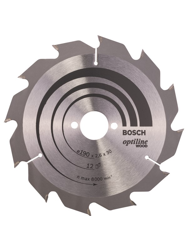 Bosch Sirkelsagblad Optiline Wood 190 x 30 x 2,6 mm, 12
