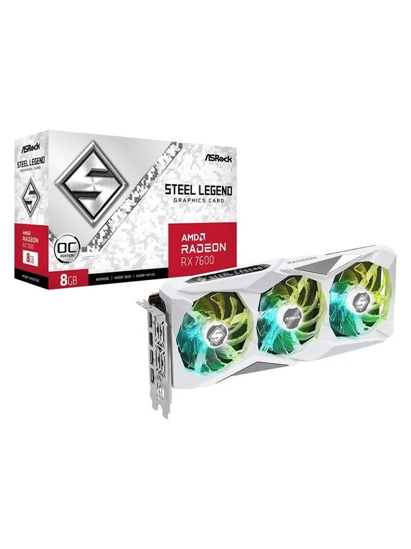 ASRock Radeon RX 7600 Steel Legend - 8GB GDDR6 RAM - Grafikkort