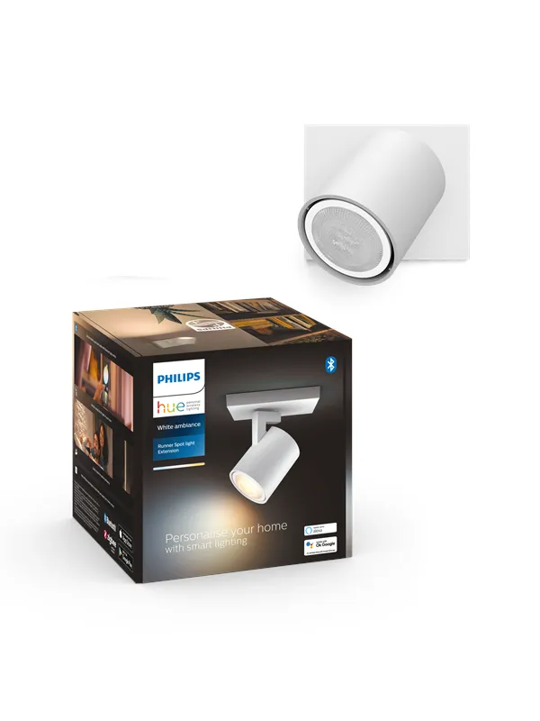 Philips Hue Runner Single Spotlight - Hvit - Uten Dimmebryter