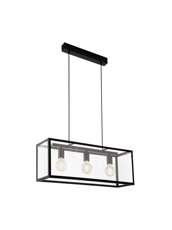 EGLO CHARTERHOUSE LANGBORD 3L SVART/KLAR