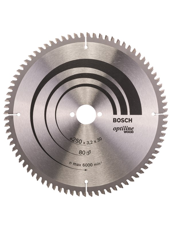 Bosch Sirkelsagblad Optiline Wood 250 x 30 x 3,2 mm, 80