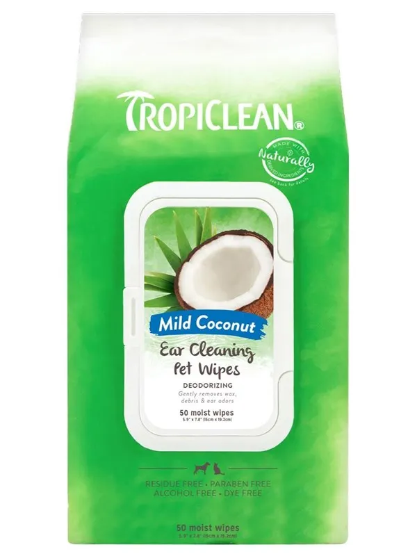 Tropiclean Rensekluter for ører til kjæledyr (50-Pack)