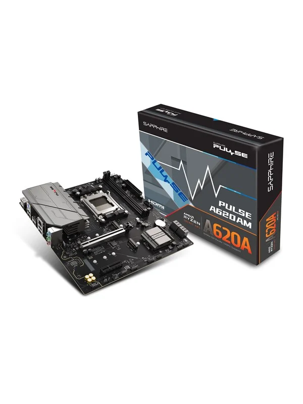 Sapphire PULSE A620AM Hovedkort - AMD A620A - AMD AM5 socket - DDR5 RAM - Micro-ATX