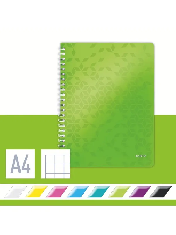 Leitz Notatbok  WOW PP A4 Ruter 80 ark