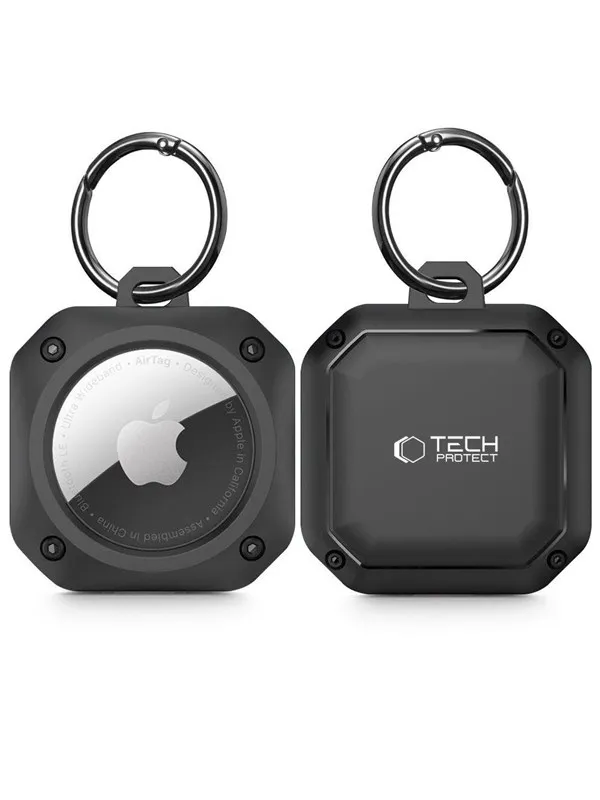 Tech-Protect Rough Pro Case for Apple AirTag 1/2 with Wheel - Black