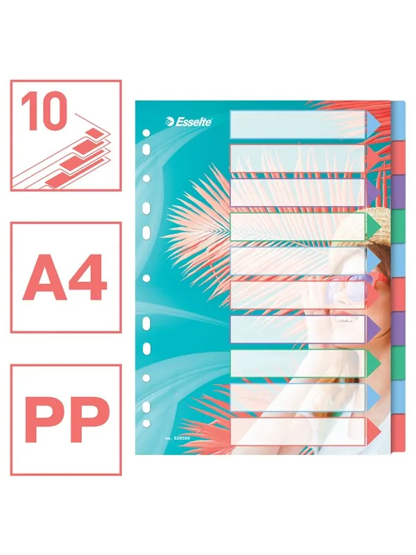 Esselte  Colour'Breeze A4 Indices 10 Tabs PP