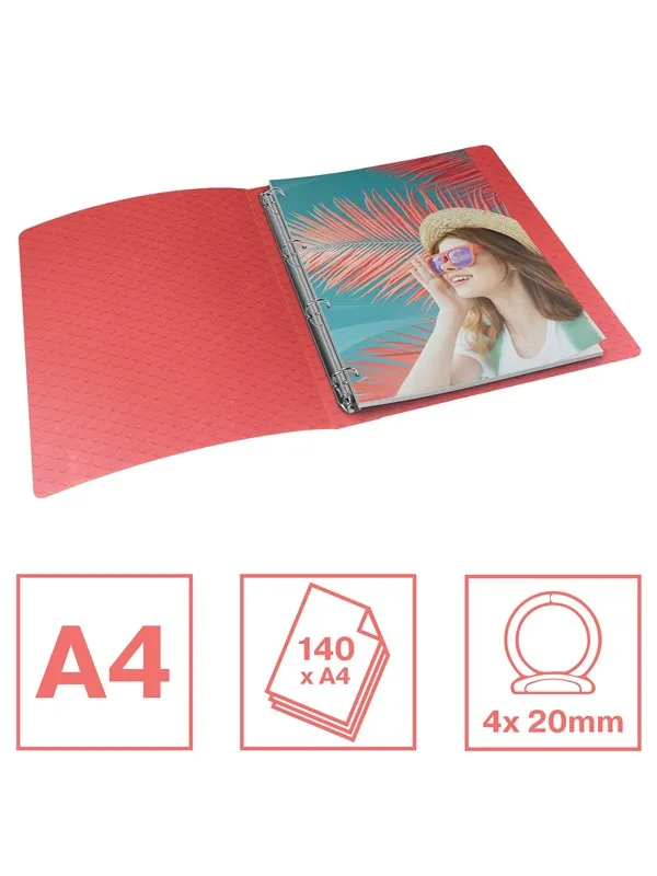 Esselte  Colour'Breeze 4-Ring Binder Coral