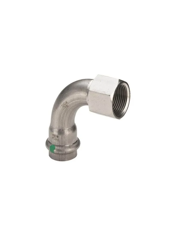Viega Sanpress Inox transition bend 90° socket/socket 15 mm x 1/2" stainless steel