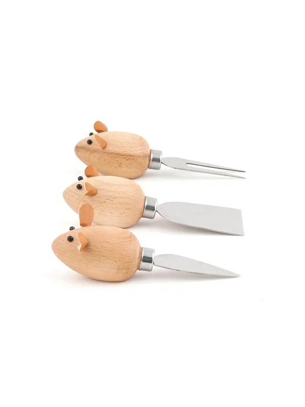 Kikkerland Cheese Knives Mice Set Of 3
