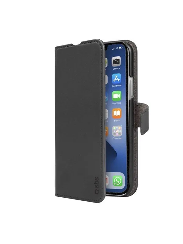 SBS Book Wallet Case with stand function for iPhone 13 Pro - Black