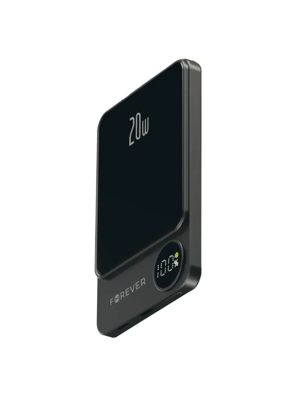Forever MATB-200 20W 5.000 mAh Magsafe Powerbank Black Nødlader - Svart - 5000 mAh