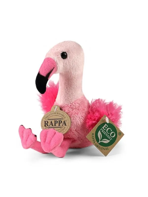 Rappa - Plush realistic flamingo stuffed animal 15 cm Eco-Friendly