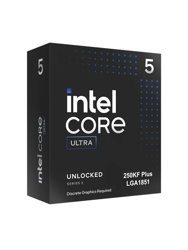 Intel Core Ultra 5 250KF Plus Arrow Lake-S Refresh Prosessor/CPU - 18 kjerner - 3.5 GHz - FCLGA1851 Socket - Intel Boks (med kjøler)