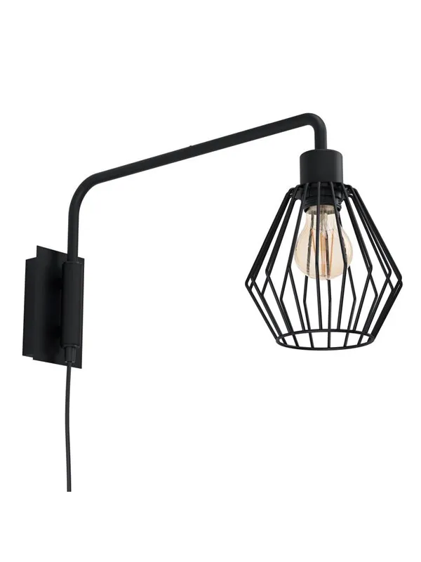 EGLO TABILLANO 1 VEGG E27 D500 SVART