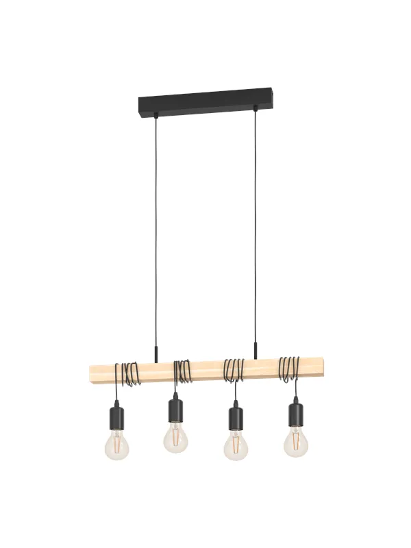 EGLO TOWNSHEND pendant light with 4 plinths black/brown