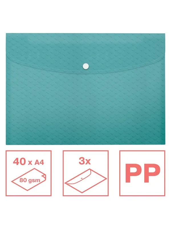 Esselte  Colour'Breeze A4 Document Wallet PP Pack of 3 Blue
