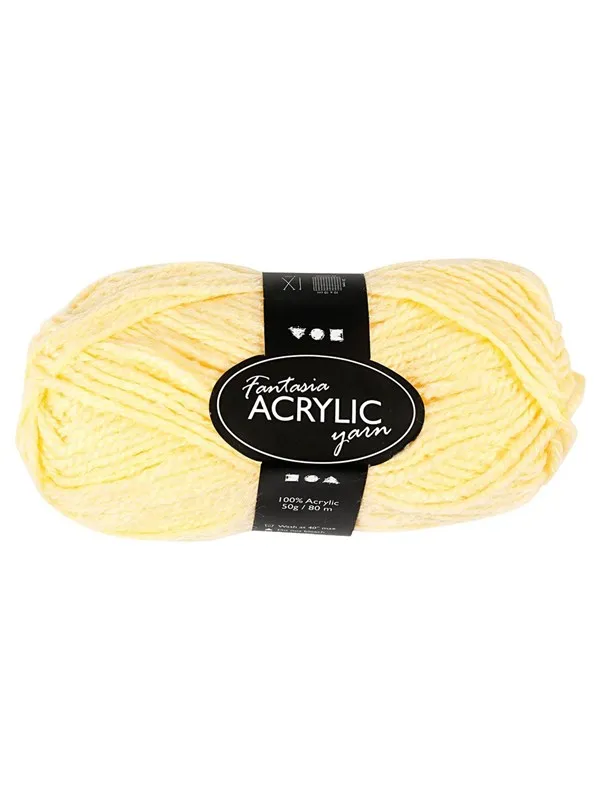 Creativ Company Acrylic yarn Light yellow 50gr 80m