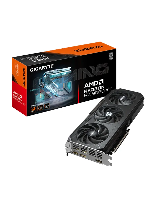 GIGABYTE Radeon RX 9060 XT GAMING OC - 16GB GDDR6 RAM - Grafikkort