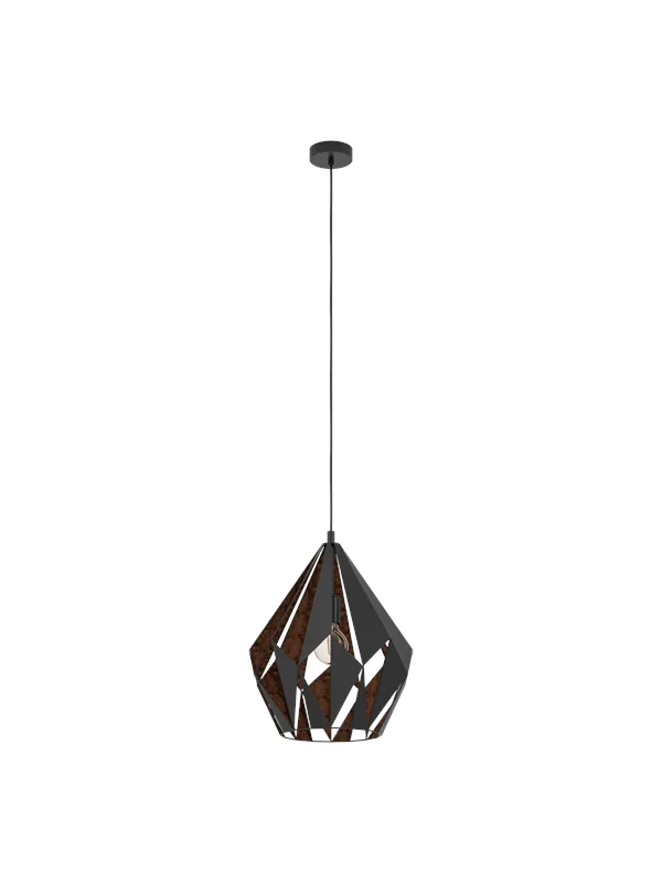 EGLO CARLTON 1 pendant Ø385 mm black/copper