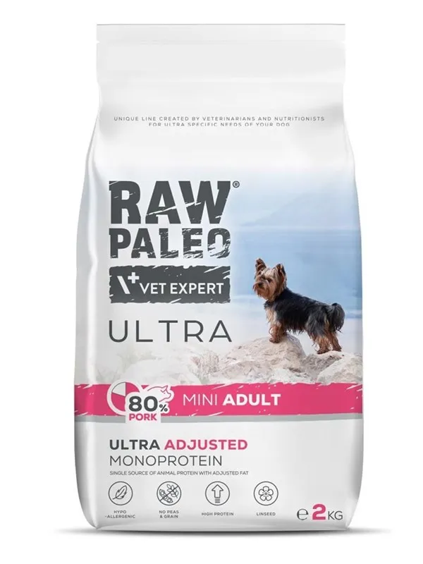 VetExpert Raw Paleo Ultra Pork Mini Adult - dry dog food - 2kg