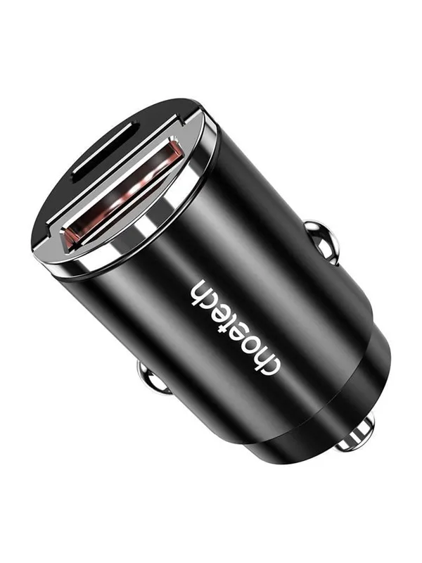 Choetech TC0006 1x USB-A 1x USB-C 30W PD 3.0 car charger (black)