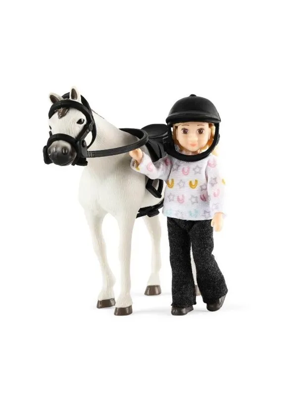Lundby pigerytter m/hest & hjelm aftageligt tøj
