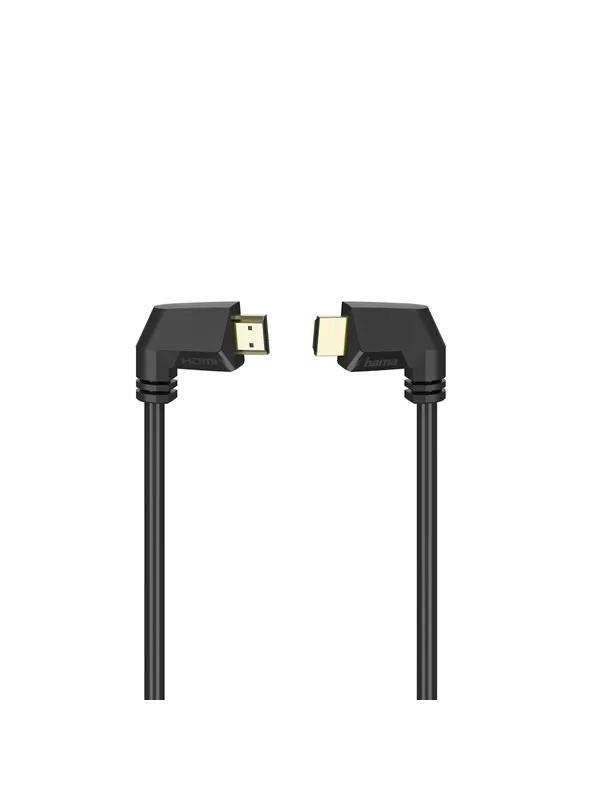 Hama HDMI Cable Ethernet Angled Gold Black 1.5m