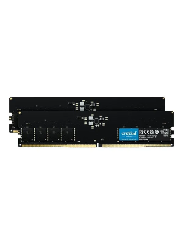 Crucial UDIMM DDR5-4800 - 32GB - CL40 - Dual Channel (2 pcs) - Intel XMP - Svart