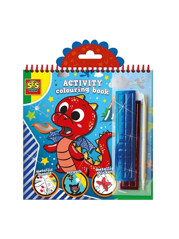 Activity and Coloring Book Metallic 3in1