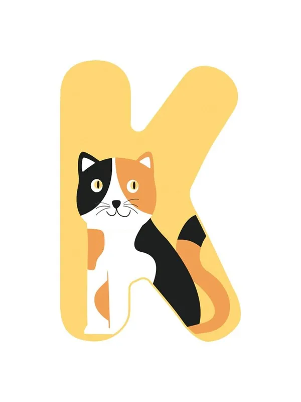 Small Foot - Wooden Animal Children's Letter - K