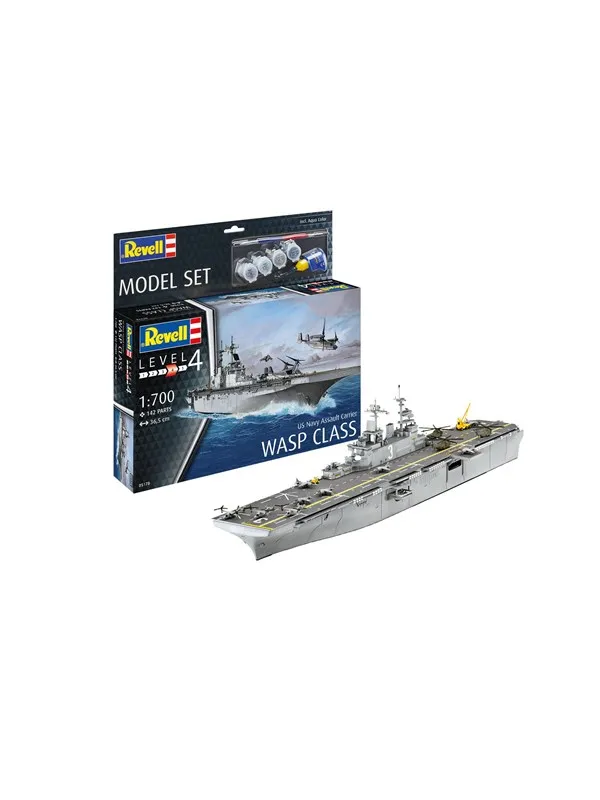 Revell Model Kit - US Navy Assault Carrier WASP Class 1:700 - 142 pcs.