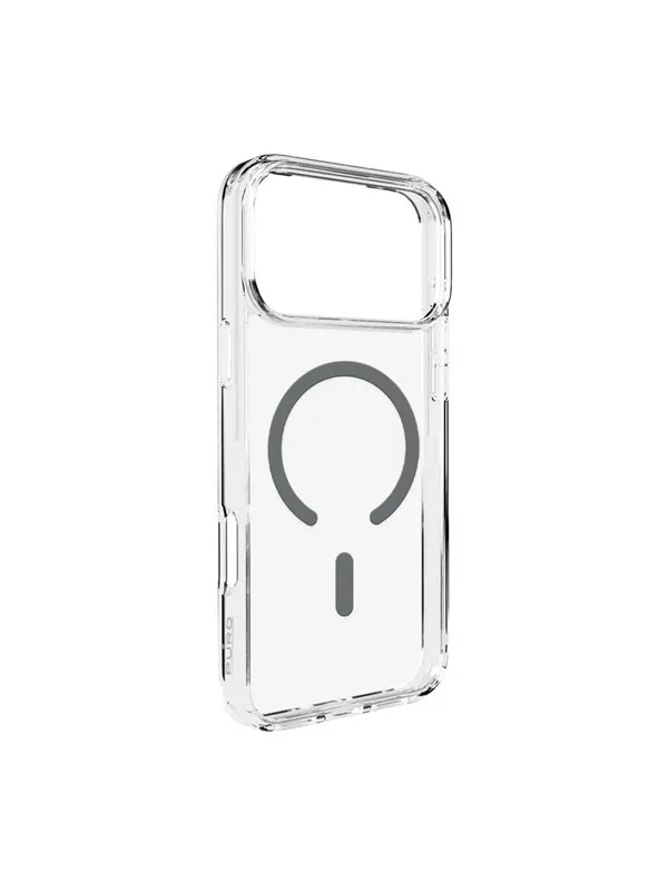 Puro Lite Mag TPU+PC Case Compatible with MagSafe for iPhone 17 Pro Max - Transparent with Gray Ring