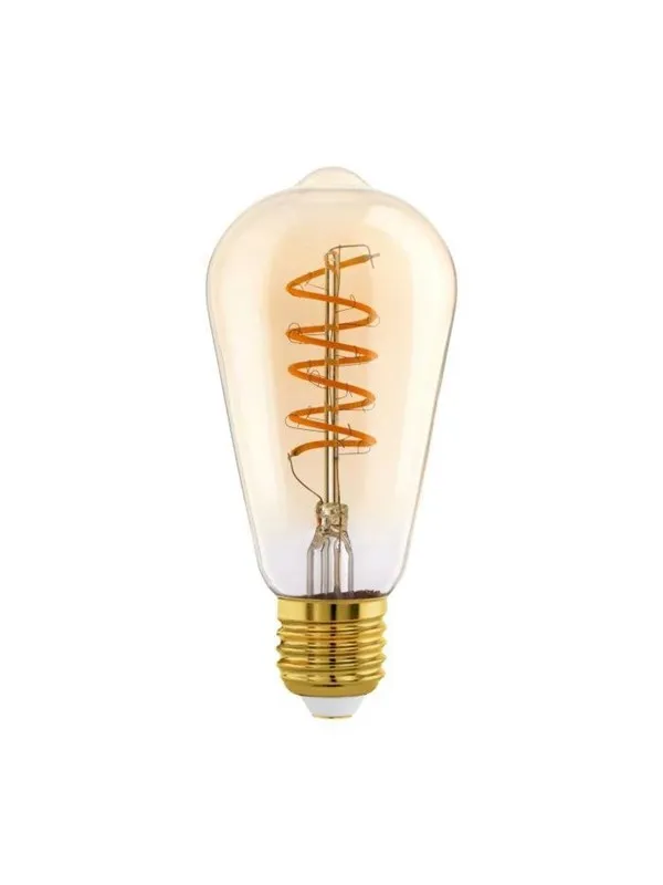 EGLO LED-lyspære ST64 Spiral 4W/820 245 lumen amber dimmable E27