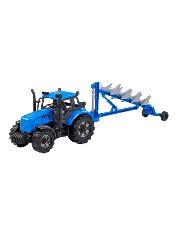 Cavallino Toys - Cavallino Tractor with Plow Blue Scale 1:32