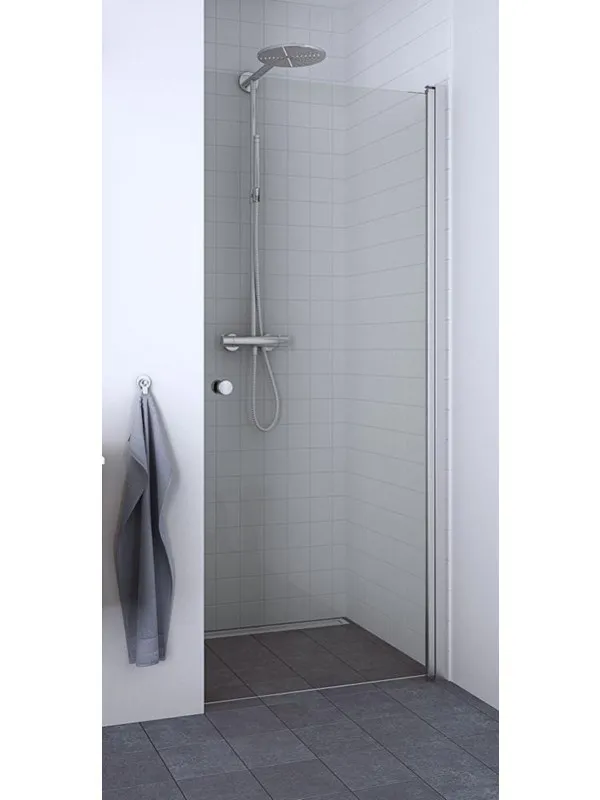Dansani match hinged door 89-91 cm satin/clear