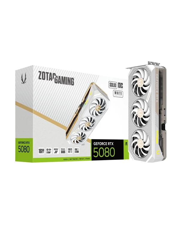 ZOTAC GeForce RTX 5080 Solid OC White - 16GB GDDR7 RAM - Grafikkort