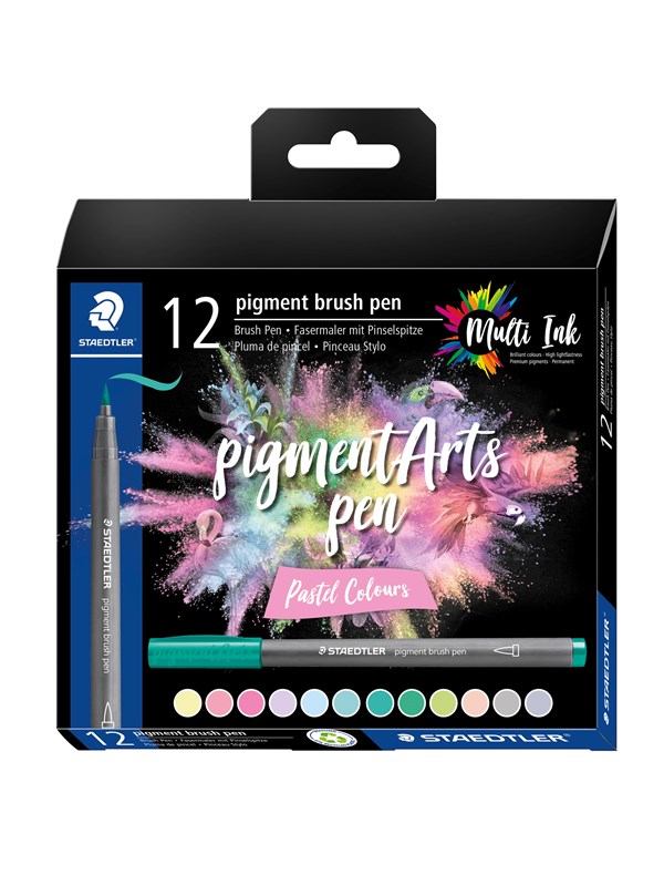Staedtler Pigment brush 371 "Pastel Set" 12 pcs. Cardboard box