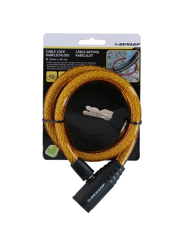 Dunlop - Spiral keyed bicycle lock 65 cm - orange