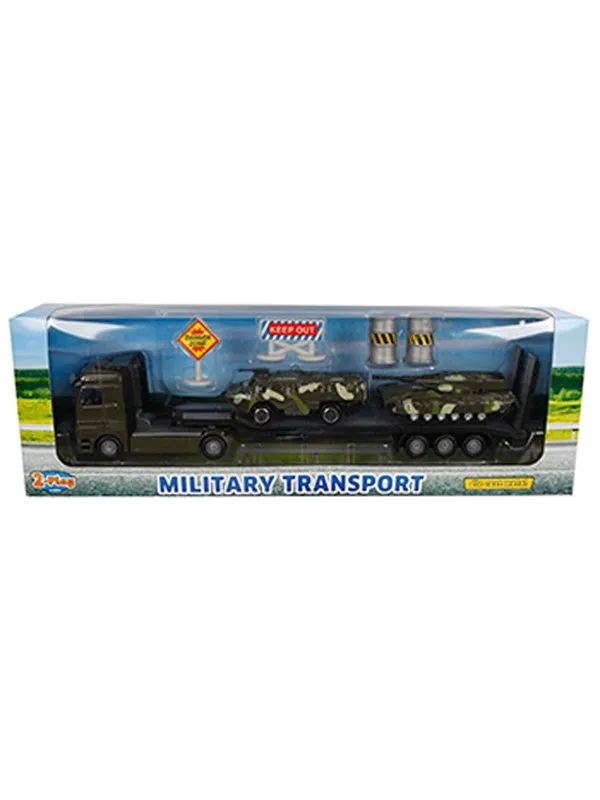 2-Play Traffic 2-Play Die-cast Truck Transporter with Tanks 24cm