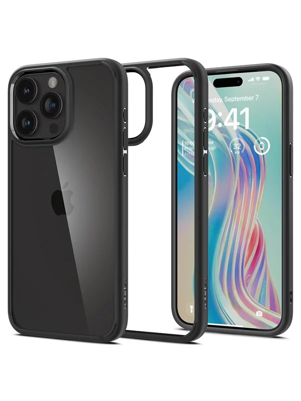 Spigen Crystal Hybrid - matte black - iPhone 15 Pro Max