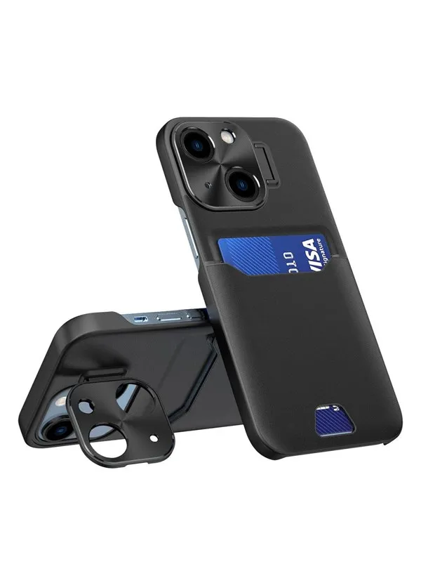 Hurtel Leather Stand Case for Samsung Galaxy S23+ Card Wallet Cover with Stand Black