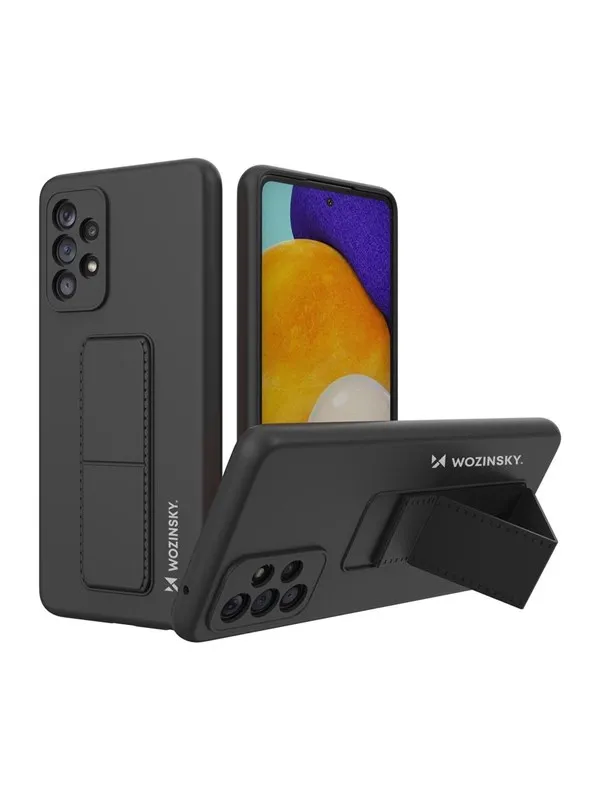 Wozinsky Kickstand Case Silicone Case with Stand Samsung Galaxy A73 Case Black