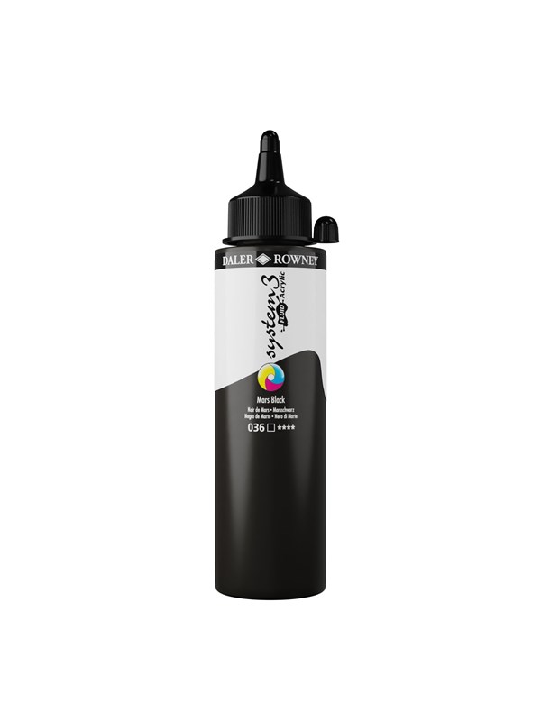 Daler-Rowney System3 Fluid Acrylic 250 ml Mars Black