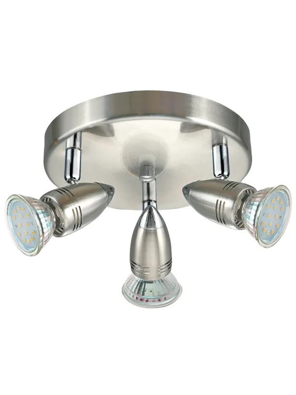 EGLO MAGNUM LED spot round 3L brushed steel