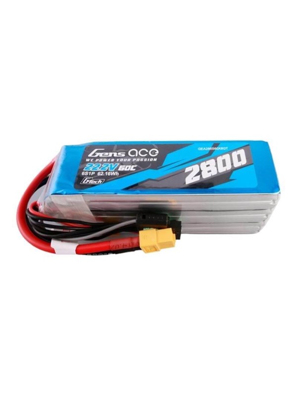 Gens ace &Tattu G-Tech 2800mAh 22.2V 60C 6S1P Lipo Battery Pack with XT60 plug