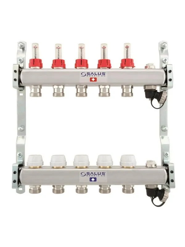 Salus Floor heating manifold 2 slings with flowmeter