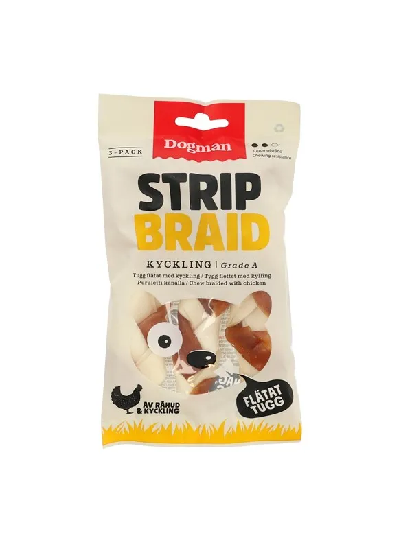 Dogman Chicken Strip Braid 3-pack S