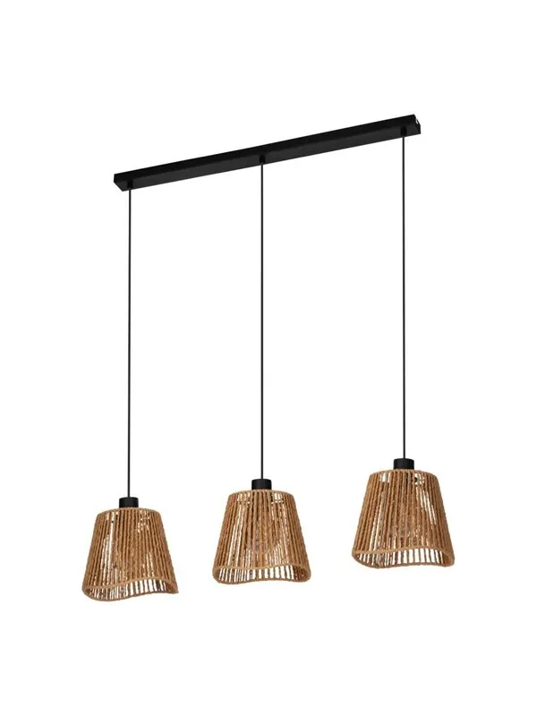 EGLO LAVISTER LANGBORD L910 3XE27 SVART/NATUR FSC