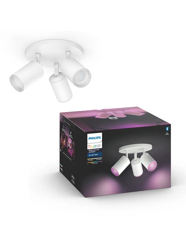 Philips Hue Fugato Plate/Spiral 3x5.7W Spots - Hvit